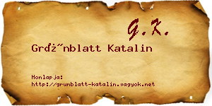 Grünblatt Katalin névjegykártya